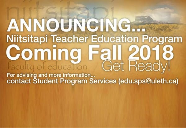 U of L and Red Crow College to launch Niitsitapi Teacher Education Program next fall